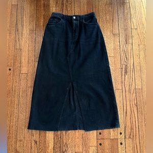 Topshop MOTO denim midi skirt in washed black Size US 10, EUR 42, UK 12,